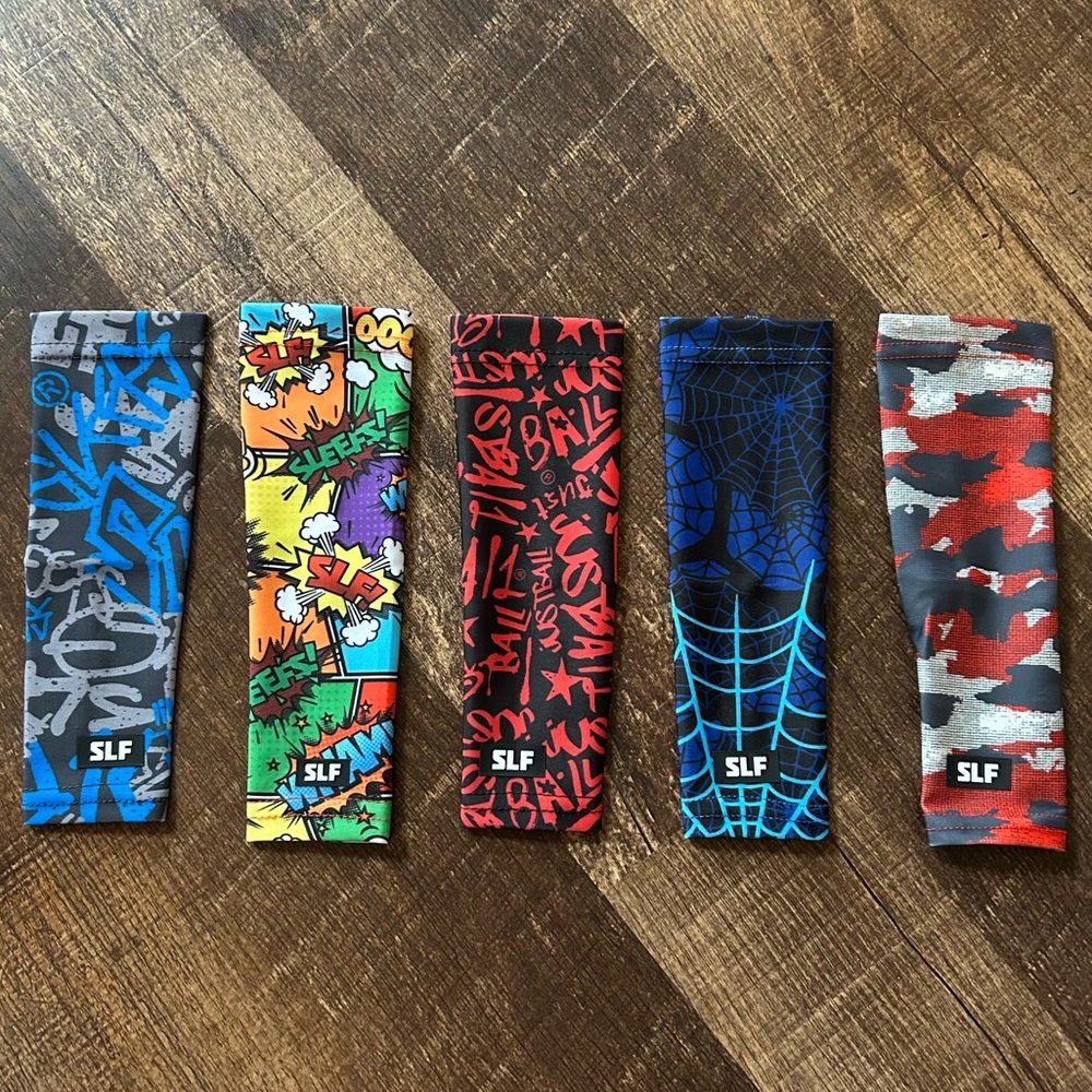 SLEEFS Youth Compression Arm Sleeves NWT, Set of 5~ Sz Slim (Small)
